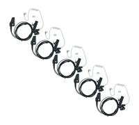 vhbw 5x Headset earpiece compatible with Kenwood TK-3180E MPT, TK-390, TK-380, TK-385 Radio Walkie Talkie + PTT Microphone, acoustic tube