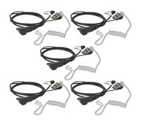 vhbw 5x Headset earpiece compatible with Motorola TKLR T6, TKLR T9, TKLR T8, TLKR T5, TLKR 80 Radio Walkie Talkie, Transparent acoustic tube