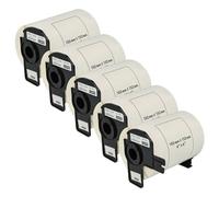 vhbw 5X Label Roll with Holder 102mm x 152mm (200 Label) Replacement for Brother DK-11241 for Label Maker - Standard White