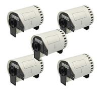 vhbw 5X Label Roll with Holder 103mm x 30.48m Replacement for Brother DK-22246 for Label Maker - Self-Adhesive