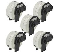 vhbw 5X Label Roll with Holder 29mm x 90mm (400 Label) Compatible with Brother PT QL-800, QL-810W Label Maker - Premium