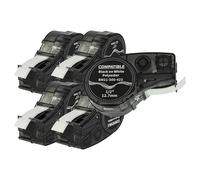 vhbw 5X Label Tape Compatible with Brady BMP21-LAB, BMP21-PLUS, ID PAL, BMP21 Label Printer 6.4m x 12.7 mm, Black on White, Polyester