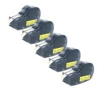 vhbw 5X Label Tape Replacement for Brady M21-250-595-YL for Label Printer 6.4m x 6.35 mm, Black on Yellow, Plastic, Vinyl