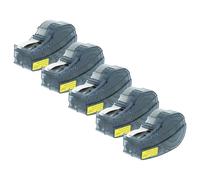 vhbw 5X Label Tape Replacement for Brady M21-375-595-YL for Label Printer 6.4m x 9.53 mm, Black on Yellow, Plastic, Vinyl