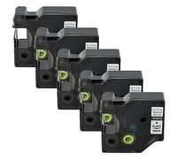 vhbw 5X Label Tape Replacement for Dymo 45803, D1, S0720830 for Label Printer 7m x 19 mm, Black on White, Plastic