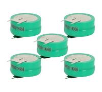 vhbw 5x NiMH replacement button cell battery tab type 2/V250H 3 pins 250mAh 2.4V compatible with model building batteries, solar lights etc.