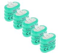 vhbw 5x NiMH replacement button cell battery tab type 4/V150H 3 pins 150mAh 4.8V compatible with model building batteries, solar lights etc.