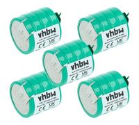 vhbw 5x NiMH replacement button cell battery tab type V250H 3 pins 250mAh 4.8V suitable for model building batteries, solar lights etc.