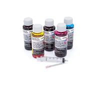 vhbw 5x Refill Ink compatible with Canon Pixma G1501 Printer - Refill Set, dye cyan, dye magenta, dye black, dye yellow, 100ml