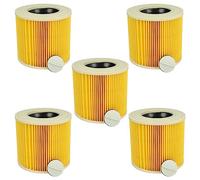 vhbw 5x Replacement Filter compatible with Stanley SXVC25PTDE, SXVC25, SXVC30XTDE, SXVC30, SXVC35PTDE Wet and Dry Vacuum Cleaner - Cartridge Filter - yellow