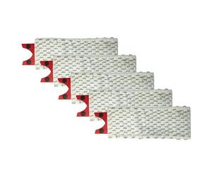 vhbw 5x Replacement Mop Heads compatible with Vileda 1-2 Spray Mop - Microfibre Attachment Grey White