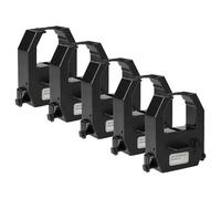 vhbw 5X Ribbon Cartridge Compatible with Amano Pix 21, Pix 3000, PIX-15, PIX-200, PIX-28, Pix 10 Dot Matrix, Receipt Printer - Black Ink Ribbon
