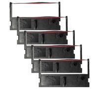vhbw 5X Ribbon Cartridge Compatible with Epson M-U311S, M-U115, M-U311, M-U310S, M-U310 Dot Matrix, Receipt Printer - Black-Red Ink Ribbon