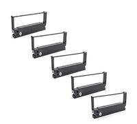 vhbw 5X Ribbon Cartridge Compatible with TEC FS 1650 Dot Matrix, Receipt Printer - Black Ink Ribbon