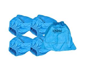vhbw 5x Textile Filter compatible with Caramba Auto 7.0, Auto 5.0 Vacuum Cleaner, Wet/Dry Vacuum Cleaner - Textile Bag, Washable, Blue
