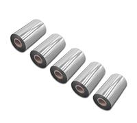 vhbw 5X Thermal Ribbon Compatible with Citizen CL-S631, CL-S621, CLP-9301 Label Printer, 110 mm x 300 m, Wax Resin, Black