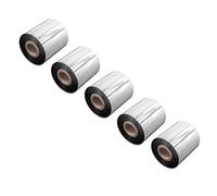 vhbw 5X Thermal Ribbon Compatible with Datamax Honeywell I-4606e Label Printer, 70 mm x 300 m, Wax Resin, Black