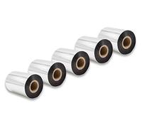 vhbw 5X Thermal Transfer Ribbon Compatible with Zebra Z6M, Z6M+, ZM400, ZM600 Printer Label Printer - Thermal Ribbon, 90 mm x 300 m, Black