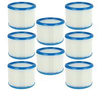vhbw 8x Cartridge Filter compatible with Makita 83203 BJA, 446, P-70219, VYS 25, 444, 445 Vacuum Cleaner - Blue White