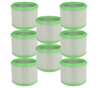 vhbw 8x Cartridge Filter compatible with Makita 83203 BJA, VC2512L, 448 83203BJA, VC2012L, P-70219, VC2010L Vacuum Cleaner - Green White