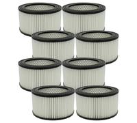 vhbw 8x Filter compatible with Stayer BC1200D, BC1200, BC800 Ash Vac - HEPA filter Black White