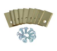 vhbw 9X Replacement Blade Compatible with LawnMaster Cordless Lawnmower - Cutter Blades, Silver Gold, Titanium Apatite