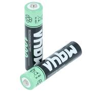 vhbw AAA Batteries, 2 Pieces compatible with Panasonic KX-TGJ323, KX-TGK220, KX-TGK320 - Rechargeable Li-Ion Batteries, 1000 mAh, 1.2 V