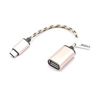 vhbw Adapter OTG compatible with Samsung Galaxy A7 2017, A8 2018pink-metallic USB type C (male)