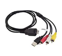 vhbw AV Camcorder Video Cable with USB Plug compatible with Sony Cybershot DSC-T900, DSC-T99, DSC-TX7, DSC-TX9 Digital Camera Videocamera