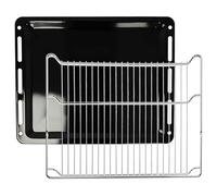 vhbw Baking Tray, Oven Rack (2 Part Set) Compatible with Bosch HNG6764B6/09, HNG6764B6/35 Ovens - 45.5 x 36.4 x 2 cm