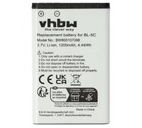 vhbw Battery 1200mAh (3.7V) for Phone Mobile Smartphone Cat B30, Manta: MS1701, MS2401, MS2402, TEL1708, TEL1711, TEL1713 replaces 1ICP5/3450 1S1P