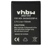 vhbw Battery compatible with Artfone CS182 BP-4L Mobile Phone Smartphone (1700 mAh, 3.7 V, Li-Ion)