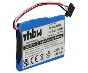 vhbw Battery compatible with Becker Traffic Assist Z250 Pro Ferrari Edit., Z204, Z205 GPS Navigation System Sat Nav (720 mAh, 3.7 V, Li-Ion)