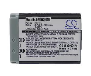vhbw Battery compatible with Canon PowerShot G5 X, G7 X Mark II, G1 X Mark III, G5X Mark II, G7 X Camera DSLR (1250 mAh, 3.7 V, Li-Ion)