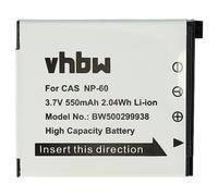 vhbw Battery compatible with Casio Exilim EX-Z21, EX-Z20, EX-Z22, EX-FS10, EX-S10, EX-Z25, EX-S12, EX-Z19 Camera DSLR (550 mAh, 3.6 V, Li-Ion)