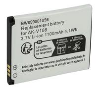 vhbw Battery compatible with Emporia Touch Smart, Touch Smart 2, Touchsmart 3, Touchsmart 1 Mobile Phone Smartphone (1100 mAh, 3.7 V, Li-Ion)