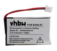 vhbw Battery compatible with Nextbase DashCam 512G, DashCam 402G, DashCam 412GW Wireless Headset Headphones (310 mAh, 3.7 V, Li-polymer)