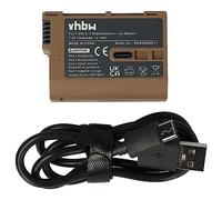 vhbw Battery compatible with Nikon D800, D8000, Z5, D800E, MH-25a, D810, WT-7, D850, D810a Camera DSLR (2040 mAh, 7.2 V, Li-Ion) + Info Chip, + USB-C Socket