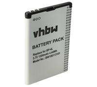 vhbw Battery compatible with Nokia E63, E52, E71x, E6, 6760 Slide, Clipper, E61i, E6-00, E55, E71 Mobile Phone Smartphone (1000 mAh, 3.7 V, Li-Ion)