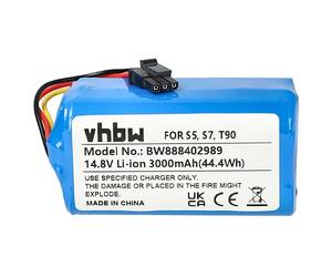 vhbw Battery compatible with Qihoo T90, S7, S9, 360 S5, X9 Home Cleaner (3000 mAh, 14.8 V, Li-Ion)