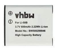 vhbw Battery compatible with Ricoh WG-30, WG-30W, WG-50 Camera DSLR (600 mAh, 3.7 V, Li-Ion)