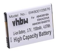 vhbw Battery compatible with Samsung Solstice 2 II SGH-A817, Smiley SCH-M359, SPH-M330 Mobile Phone Smartphone (1100 mAh, 3.7 V, Li-Ion)