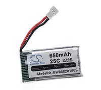 vhbw Battery compatible with Syma Walkera X5C, X5C-1, X5SC, X5SW, QR, X5, X5A Drone Multicopter Quadrocopter (650mAh, 3.7 V, Li-polymer)