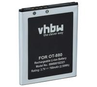 vhbw Battery Replacement for Alcatel BY42, BTR510AB, BTR875B, CAB3120000C1, CAB20K0000C1 for Mobile Phone Smartphone (700 mAh, 3.7 V, Li-Ion)