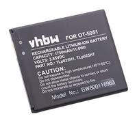 vhbw Battery Replacement for Alcatel TLp025H1, TLp025H7 for Mobile Phone Smartphone (1750mAh, 3.8V, Li-Ion)