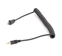 vhbw Cable compatible with Sony Alpha A7S, A7S II, A7R II, A9 Camera, DSLR - Connecting Cable, 120 cm, Spiral Cord