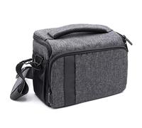 vhbw Camera Case Bag Compatible with Nikon D610, D5500, D7200, D5200, D5300, D5600 Camera - Black/Grey + Shoulder Strap, 260 x 195 x 150 mm