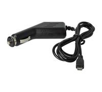 vhbw Car Charging Cable Micro-USB 12V Cigarette Lighter Adapter 1.0 A for Smartphone, GPS, MP3 Player, Sat Nav Black 12 cm