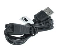 vhbw Charging Cable compatible with Panasonic ES-LA92, ES-LA93, ES-LA94, ES-LC20, ES-LC50, ES-LF50 Razor - Power Cable, 120 cm, Black