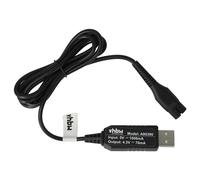 vhbw Charging Cable compatible with Philips RQ328, RQ330, RQ331, RQ338, RQ350, S106, S100, S110, S108 Razor - Power Cable, 12.4 cm, Black